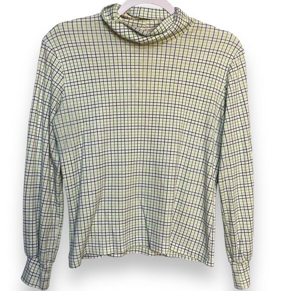 Jane Colby Plaid Turtle Neck Sweater Womens Large Multicolor VTG Casual Academia - Picture 2 of 10